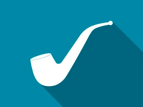 Smoking pipe flat icon with long shadow. Vector illustration Stock-Illustration