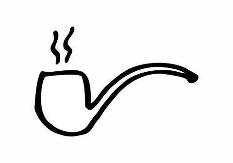Smoking pipe freehand illustration Stock Illustration