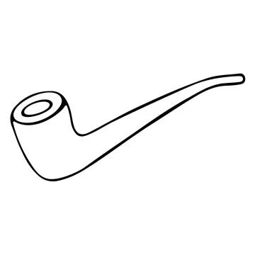 Smoking pipe hand drawn vector illustration Stock Illustration