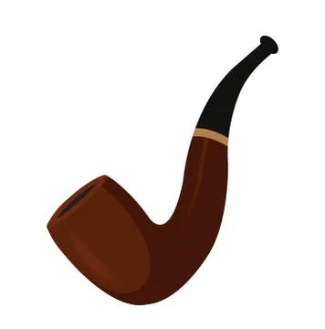 Smoking pipe, icon flat style. St. Patrick's Day symbol. Isolated on white .. Stock Illustration