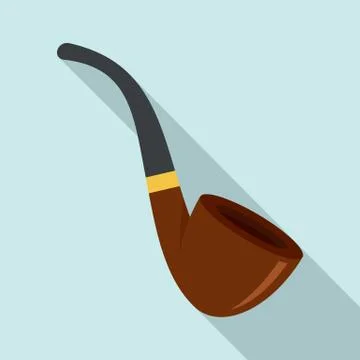 Smoking pipe icon, flat style Illustrazione stock
