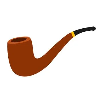 Smoking pipe icon in flat style isolated on white background. Vector Stock Illustration
