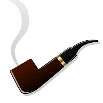 Smoking pipe. Isolated object. White background. Vector illustrations. Stock Illustration