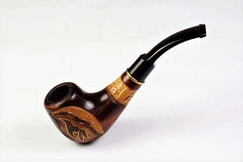 Smoking pipe, isolated on a white background. Stock Photos