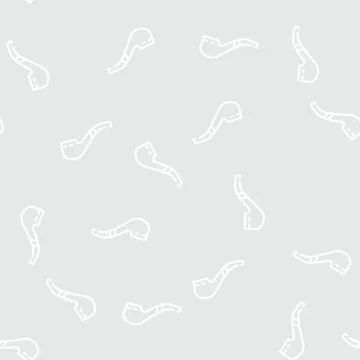 Smoking pipe line vector seamless pattern black Illustrazione stock