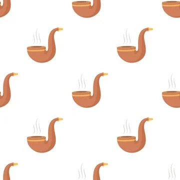 Smoking pipe pattern seamless vector Stock Illustration