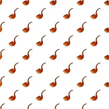 Smoking pipe seamless pattern representing vintage tobacco culture Stock Illustration