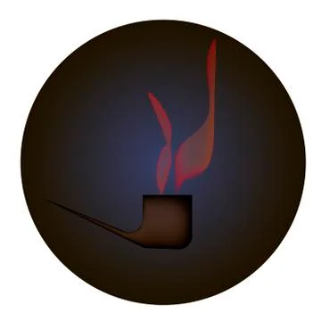 Smoking pipe with smoke Stock Illustration