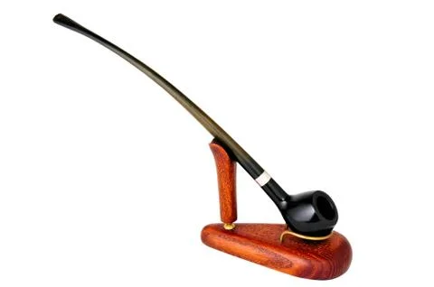 Smoking pipe on stand, isolated Stock Photos