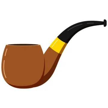 Smoking pipe vector icon isolated on white background. Stock Illustration