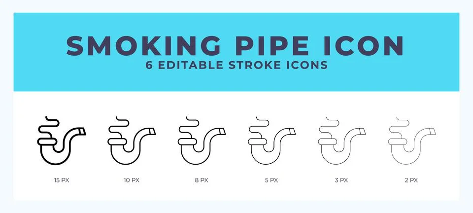 Smoking pipe vector icon for web and app. Editable stroke vector illustration Stock Illustration