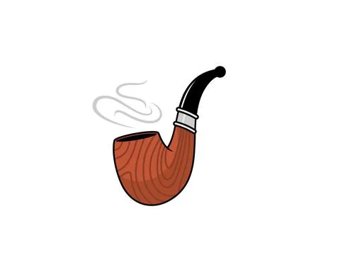 Smoking pipe vector illustration logo Stock Illustration