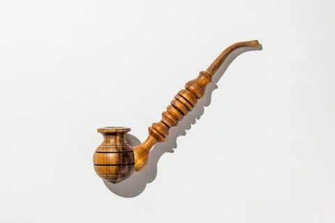 Smoking pipe on white background isolate Stock Photos