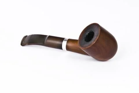 Smoking pipe on white background Stock Photos