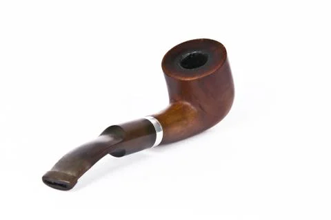 Smoking pipe on white background Stock Photos