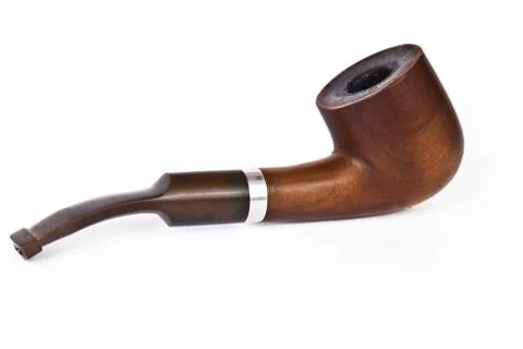 Smoking pipe on white background Stock Photos