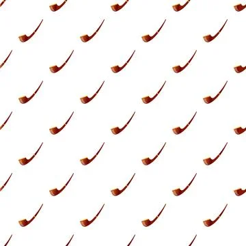 Smoking pipes forming repeating pattern on white background Stock Illustration