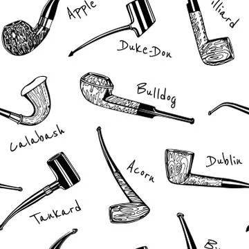 Smoking pipes pattern Stock Illustration