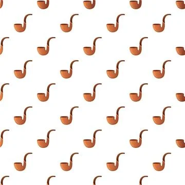 Smoking pipes pattern repeating across white background Stock Illustration