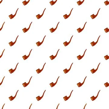 Smoking pipes repeating pattern on white background Stock Illustration