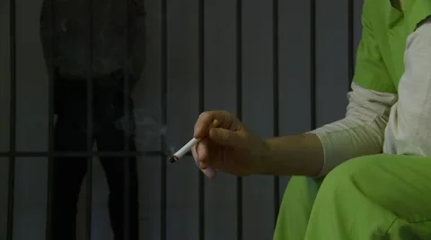 Smoking in Prison (1 of 6) Stock Footage 47213999