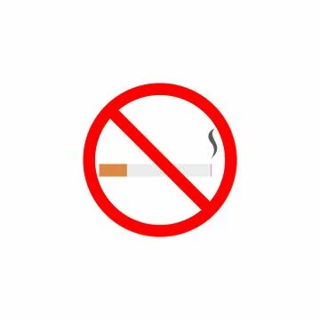 Smoking prohibited icon.  Vector design isolated on white background. Stock Illustration