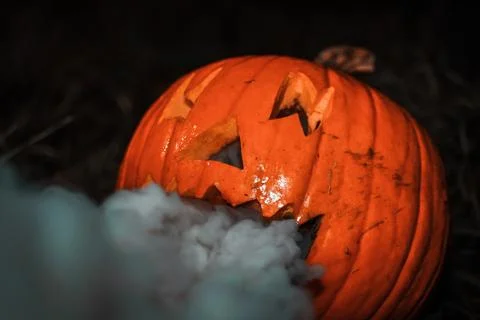 A smoking pumpkin 写真素材