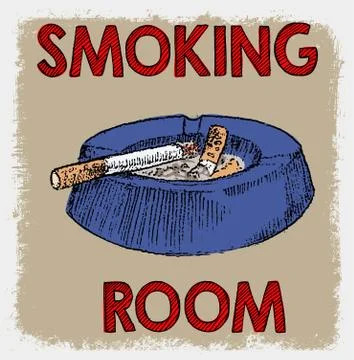 SMOKING ROOM Stock Illustration