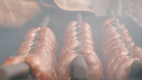 Smoking sausage Stock Footage 104735086