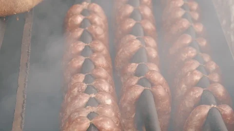 Smoking sausage Stock Footage 104735386