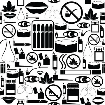 Smoking seamless pattern background icon.a Stock Illustration