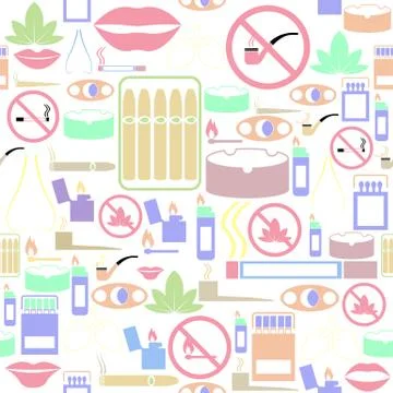 Smoking seamless pattern background icon. Stock Illustration