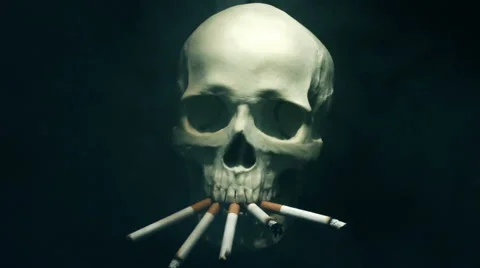 Smoking skull Stock Footage 60707085