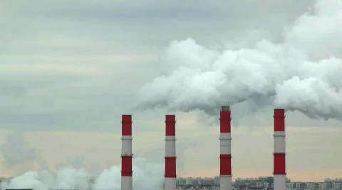 Smoking stacks, real time Stock-Footage 649903