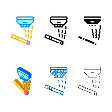 Smoking styleset sensor color icon vector color 스톡 일러스트