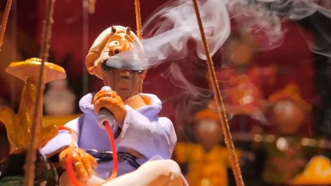 Smoking toy with hookah. Close up view Stock Footage 97725491