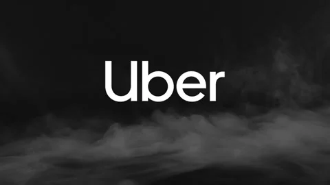 Smoking Uber Technologies icon company name, graphic illustration Stock Footage 148246589