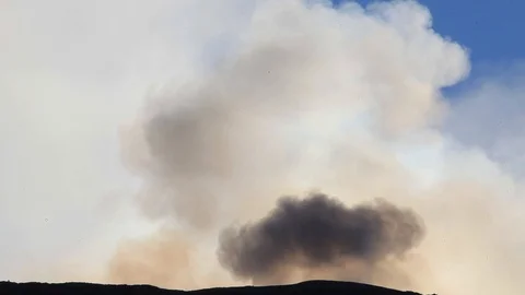 Smoking of the Vulcano Etna, Sicily Stock Footage 86159453