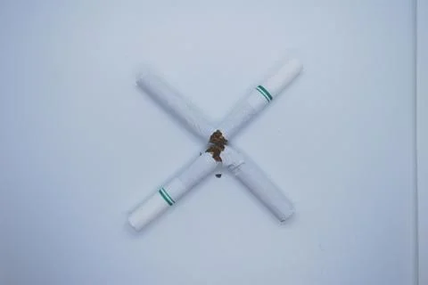 Smoking on a white background for the World No Tobacco Day Stock Photos
