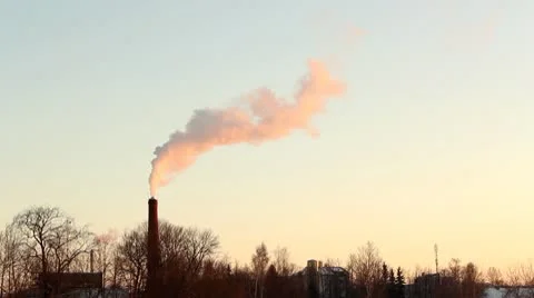 Smoking winter chimney DNxHD Stock Footage 10737475