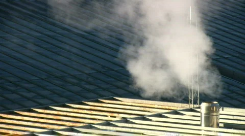 Smoking winter chimney Stock Footage 576225