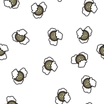 Smoking wood trunk vector seamless pattern Stock Illustration