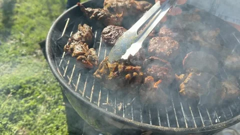 Smoky Barbecue Grill 스톡 동영상 310433856