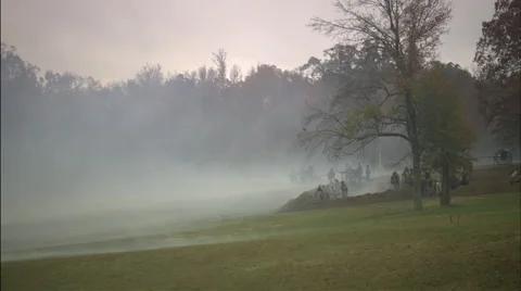 Smoky Battlefield Stock Footage 40480586
