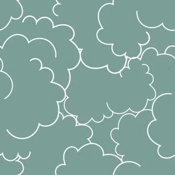 Smoky clouds seamless vector pattern in muted colors 스톡 일러스트