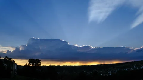 Smoky Crepuscular Rays Stock Footage 54759965