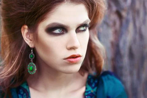 Smoky eyes makeup Stock Photos