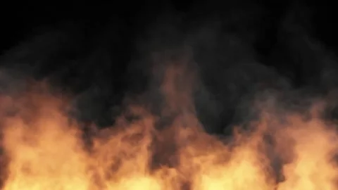 The smoky flame at the bottom of the black screen rises and dissipates. Stock Footage 171695348
