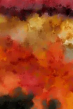Smoky-looking abstract background composed of red, yellow, and orange colors Ilustração Stock