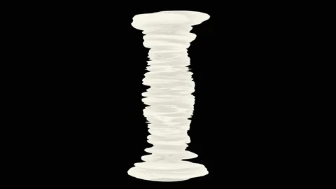 Smoky motion, white swirl on black background, fast motion, wave, model, small Stock Footage 175245853